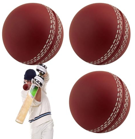 Boules de crick-et - 3 pièces pratique balle de crick-et pratique | Custome crick-et Ball crick-et | Ballons de crick-et boule pour l'extérieur et la pratique intérieure, coaching