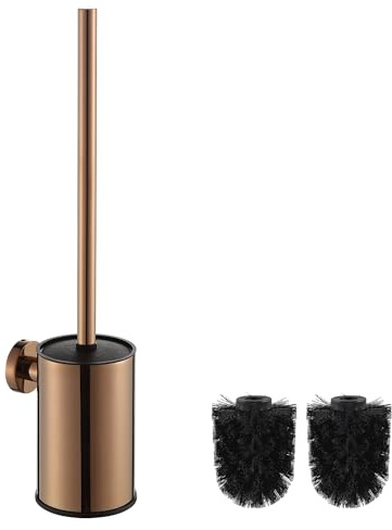 BGL Toalettborsthållare roséguld väggmontering | 304 rostfritt stål rund med hygienstativ | Rostfri och elegant för badrum och hotell