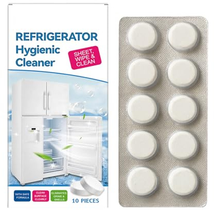 KOAHDE Spray Dégivreur pour Réfrigérateur,Degivrant Refrigerateur Congelateur Comprimés de nettoyage,10pcs,Nettoyage Domestique Huile,Détartrage frais,Comprimés de Nettoyage Réfrigérateur