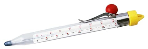 COLLBATH Termometro per Sciroppo di Zucchero in Vetro con Clip Termometro da Cucina per Dolciumi e Alimenti Liquidi Strumento Sicuro per Preparazioni di Caramelle e Bevande