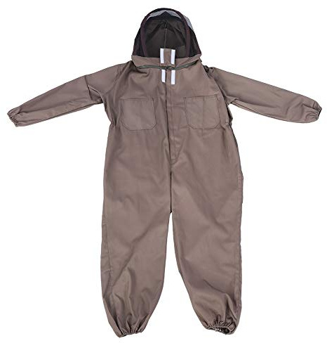 Imkeranzug, professioneller Imkeranzug für Männer und Frauen, schützender Imkeranzug aus Baumwolle mit Reißverschluss und Schleier mit Kapuze, Imkerkleidung, Outfit in Mehreren (L)