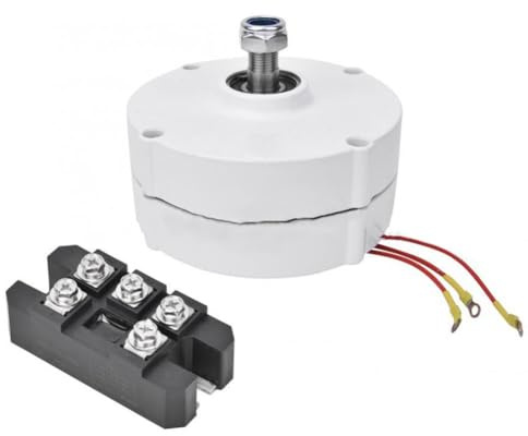 Gettimore Elektrischer Generator 200W 3-Phasen AC Lichtmaschine mit Permanentmagnet, Niedrige Drehzahl 750rpm, 12V 24V 48V Ausgang für Wind- und Wasserturbine, Kohlenstoffstahlspindel, IP65 bewerteter