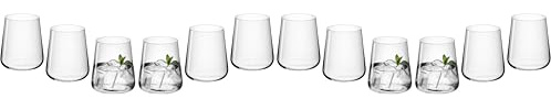 Gerlach 1760 Gläser Set 6 Stück 430 ml Trinkgläser Wassergläser Cocktailgläser Saftgläser Glas Dessert Spülmaschinenfest Modern (Packung mit 2)