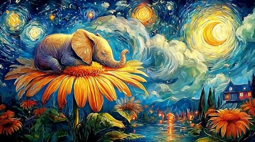 Baby-Elephant-in-Pink-Bubble-Bath Puzzle pour Adultes 1000 pièces Jeu éducatif détente Cadeau Amusant & Activité Maison pour Adultes et Enfants de 12+ Ans Beau Puzzle de décoration 38x52/1000 pièces
