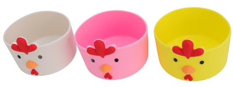 Manchon de Botte de Bouteille d'eau en Silicone à Motif de Poulet de Dessin animé, Housse de Protection Inférieure Antidérapante, Manchon de Tasse Flexible et Léger, de Bouteille coloré,