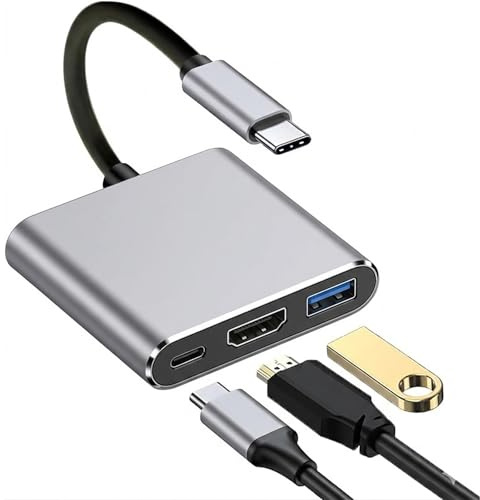 TAKUZA USB C auf HDMI Adapter, 4K@30Hz Multiport Hub mit 100W PD, USB 3.0 | USBC HDMI Adapter für MacBook Pro/Air, iPad Pro, Samsung S24/S23, Surface, HP