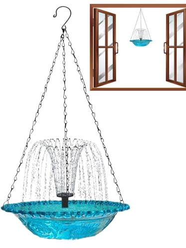 Fuentes Solares para Baños de Aves - Alimentador de Agua en Cascada con Energía Solar - Fuente de Agua Exterior para Aves | para Observación de la Naturaleza en Jardín, Patio o Césped