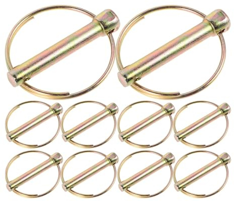 Pasadores de seguridad de alta resistencia, Pasadores de clavija, 10 unidades, ,50x5,00x0,70 cm, acero, enganche for remolque y tractor, cortacésped