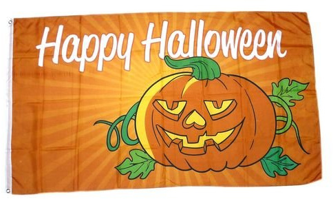 Fahne/Flagge Happy Halloween gelb 90 x 150 cm