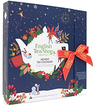 English Tea Shop Book Style Christmas Night Advent Calendar | 25 Pyramid Tea Bags | 50g