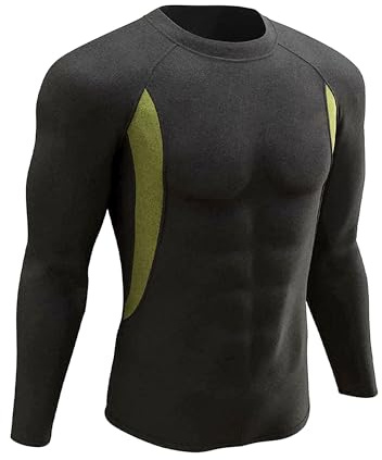 UNIQUEBELLA - Biancheria Intima Termica da Sci, da Uomo, Nero, s