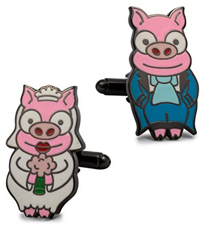 Gemelolandia | Gemelos de Camisa Cerditos Boda | 22x12mm | Originales Para Camisas | Complementos de Moda Para Hombres y Niños | Regalos Para Bodas, Comuniones, Bautizos y Otros Eventos
