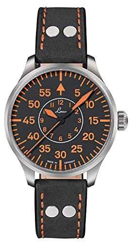 Laco Orologio da pilota Palermo 39, orologio automatico di alta qualità Ø 39 mm, modello B, Prodotto in Germania, impermeabile