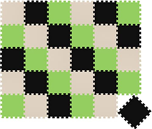 LittleTom 27 Teile Spielmatte Baby Puzzlematte ab Null - 30 x 30 cm Krabbelmatte Bodenmatte Kinder - Puzzle Teppich Kinderzimmer Matte - Outdoor Bodenschutzmatte Spielteppich Eva Schaumstoff Isomatte