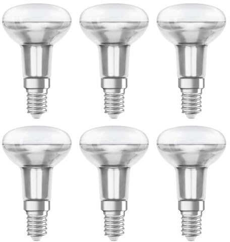 NCC-Licht 6 x LED Leuchtmittel Glas Reflektor R50 4,3W = 60W E14 345lm warmweiß 2700K 36°