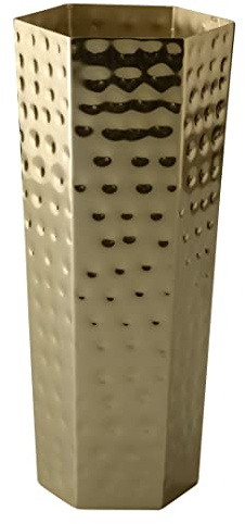 Decorative Hand Hammered Artisan Vase |Design Flower Vase | Living Room Décor | Modern Home | Table Centerpiece | Stylish Gift Box | Gold