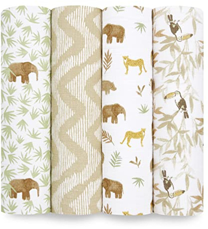 aden + anais™ Essentials Baumwoll-Musselin-Pucktuch Tanzania in 4er-Packung