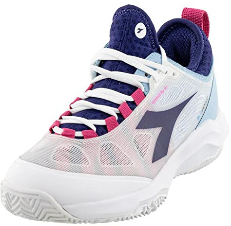 Diadora Damen Speed Blushield Fly 4 AG Clay Tennisschuhe Wei und Blueprint, Wei , 41 EU