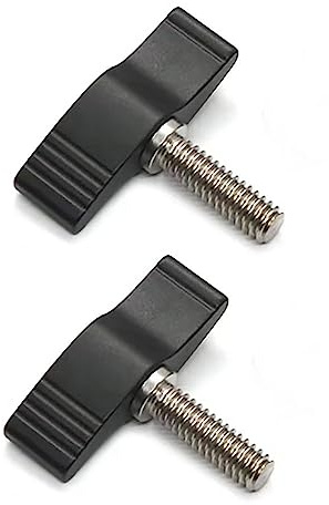 M8 x 30 mm Lot de 2 vis avec poignées Vis moletées réglables (noir, M8 x 30 mm)