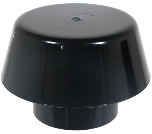 SPARES2GO Sistema de extracción de ventilación de 110 mm con anillo de sellado (negro)