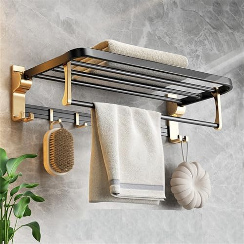 Handtuchhalter, Handtuchhalter Zur Aufbewahrung Von Badezimmerhandtüchern, An Der Wand Montiertes, Faltbares Handtuchregalt Handtuchhalterhaken, Keine Montage Erforderlich