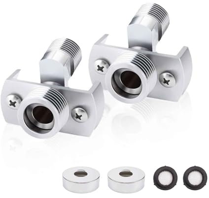 KLEHOPE Adaptateur Robinet Douche, 2 Pièces, Adaptateur Robinet Douche Long et Réglable, pour Régler la Valve D'eau, Résoudre les Problèmes Fuite D'eau