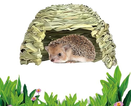 Grashaus – Haustier-Strohhaus, Schlafbett, Grasnest, | Klappbetten, Verstecke für Meerschweinchen, Versteckbett für kleine Tiere, Wohnraumdekoration, Heubett, Spielhaus für Chinchillas, Hamster, Meers