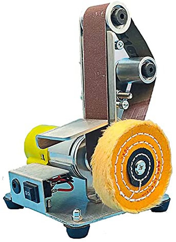 Levigatrice a Nastro, Levigatrice a Nastro Elettrica, Affilatrice per Lucidatura, Levigatrice Elettrica Regolabile a 7 velocità per Fabbricazione di Coltelli, Lavorazione del Legno, Metallo, Coltello