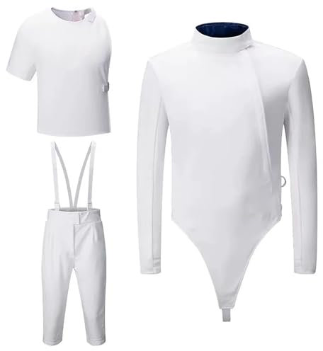 ZAFDZSW 350N Fechtanzug, Hose, Jacke, Weste, Fechtsportuniform, Dornenschutzgewebe, Geeignet für Kinder und Erwachsene(40)
