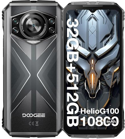 DOOGEE S118 Telefono Movil Irrompible, 32GB + 512GB/2TB 10800mAh/33W Smartphone, 6.6” FHD+ 120Hz Helio G100 Movil Rugerizado Android 14, 50MP+12MP Visión Nocturna, Huella/Face ID/4G Dual SIM/NFC 2025