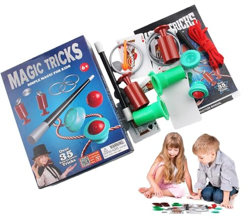 Jiimhte Kit De Magie, Tours De Magie Enfant, Coffret De Magie Enfant, Ensemble Magique Amusant, Accessoires De Spectacle De Magie, Cadeaux Jeux Enfant 6 7 8 9 10 11 12 Ans