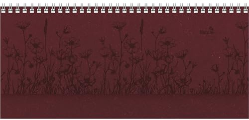 Alpha Edition - Tisch-Querkalender Nature Line Flower 2026 – Tischkalender quer 29,7×13,5 cm mit Wochenübersicht & Notizbereich, nachhaltiger Büroplaner mit Hardcover für Arbeit, Schule & Homeoffice