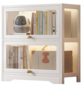 Poxvythb vitrine, glasvitrine,pflanzenvitrine, glasvitrine stehend, vitrine hängend, Sammlerstücke,Aufbewahrungsschränke für Spielzimmer für Haus(60x33x73cm/2 Schicht/Weiß)