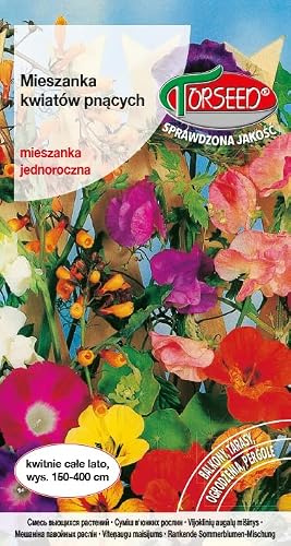 Verdica Mezcla anual de flores trepadoras Mieszanka kwiatów pnących Semillas – Multicolor, variedad de floración de verano para vallas y contenedores, alcanza alturas de 150-400 cm (5 gramos)