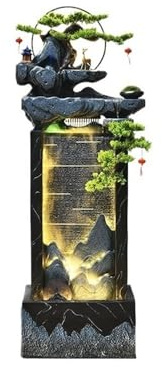 ZZlei2yu-12 Fontaine de Jardin Fontaines à Circulation d'eau sur Pied, Ornements Feng Shui attirant la Fortune for Le Salon, Accessoires for la Maison Cascade extérieur