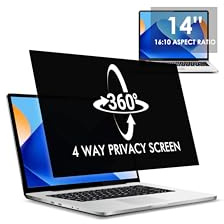 LAMA 14 Laptop Screen Privacy Filter (16:10), 360° Privacy Screen Protector for Laptop, WxH: 301mm x 188mm, Anti Blue Light/Anti-Glare/UV/Peeping, Removable Screen Protector Filter