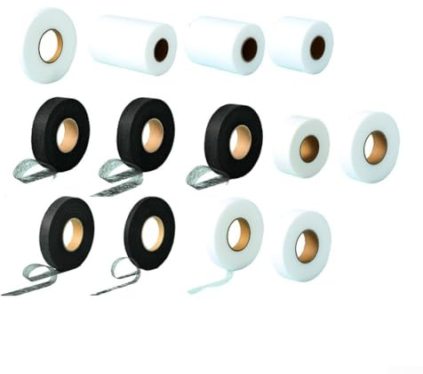 Ourlets professionnels avec ruban adhésif double face non tissé (10 cm, blanc)