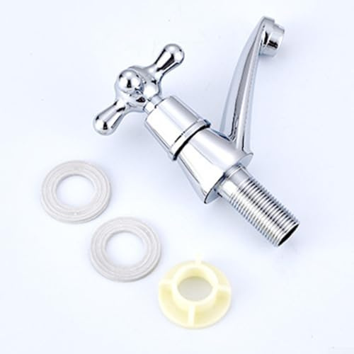 Robinet de lavabo à eau froide au design traditionnel chromé pour salle de bain avec boutons croisés Corps en alliage de zinc pour intérieur classique