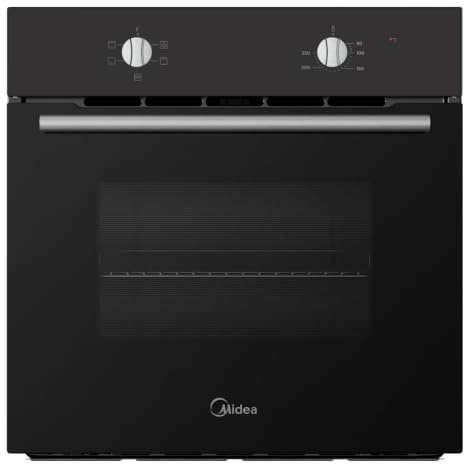 Midea Horno Electrico Empotrable Convencional de 70L y 2100W - Horno Integrable Negro con 4 funciones, Modo ECO - Hornos con Luz Led de Bajo Consumo, Puerta Doble Cristal, Bandeja Universal, y Rejilla