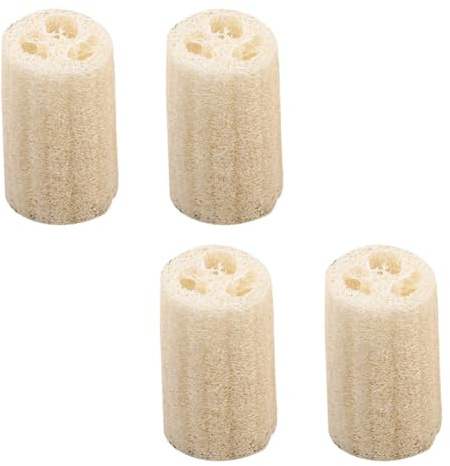 SEWACC 4pièces Lot de Éponges Luffa Naturelles pour Bain Brosse Exfoliante Corps Serviette Gommage pour Nettoyage Complet du Dos du Corps