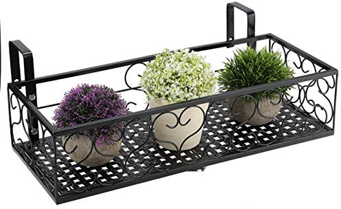 Fishlor Hängendes Pflanzgefäß-Regal, Fenster-Blumen-Stand-Eisen-hängendes Geländer-Regal-Pflanzgefäß-Blumen-Topf-Halter-Topf-Gestell-Halter-Bonsai-Balkon verzieren