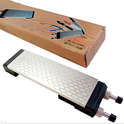 YLXD Diamant Schleifstein 400/1000, Wetzstein Abziehstein Doppelseitiger Messerschärfer Wasserstein für Messer mit Rutschfestem Halter for Kitchen Knives Scissors Razor