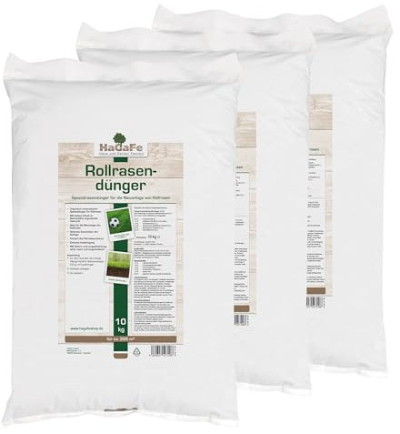 HaGaFe Rollrasendünger für Neuanlagen Rasendünger für Rollrasen schonender Spezialdünger (30 kg (3 x 10 kg))