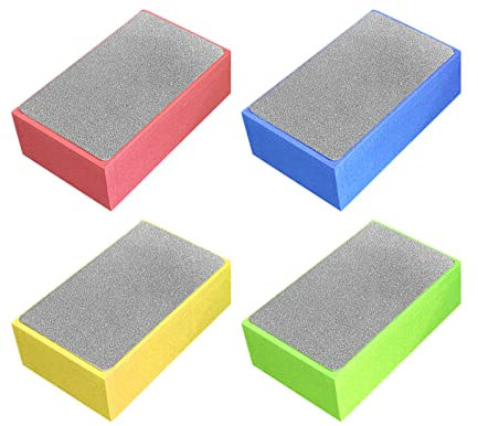 POHOVE Diamant-Handpolierpads, Diamant-Schleifblock-Set, Glas-Schleifpads zum Schleifen von Beton, Glas, Stein, Granit, Marmor, 60#, 100#, 200#, 400# (wie abgebildet), 4 Stück