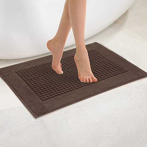 ZWOLTEX Paulo Badematte 50x70 I Badezimmerteppich aus 100% Ägyptischer Baumwolle I Made IN EU I Bathmat Paulo - Rutschfester Badteppich (50x70) - Taupe