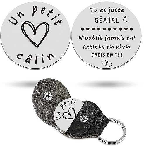 FANAOREN Un Petit Câlin Porte-Bonheur, Bonne Chance Jeton, Meilleure Amie Cadeau, Porte Bonheur Femme, Inspirant Cadeau pour Fille, Soeur, Amie, Cadeaux Anniversaire Femme Original