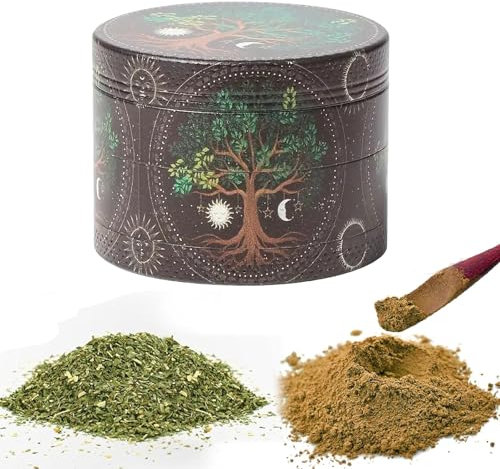 Générique Moulin à Épices Alliage en Zinc Durable Robuste, 50 mm Moulin à Pollen avec Écran en Maille et Couvercle Magnétique Supérieur pour Herbes, Pollen, Fleurs