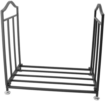 Étagère à bois de chauffage robuste avec pieds antidérapants pour rangement intérieur et extérieur.