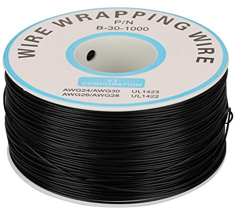 Elektrisches Kabel, 1 Rolle, Kupferdraht, 30 AWG, 0,25 mm Kerndurchmesser, Schwarz