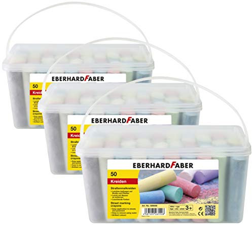 Eberhard Faber 526550 - Straßenmalkreide, 50er Eimer | 3 Eimer